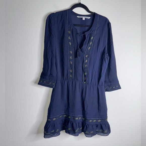 Veronica Beard Katia Silk Embroidered Boho Dress - Picture 3 of 11